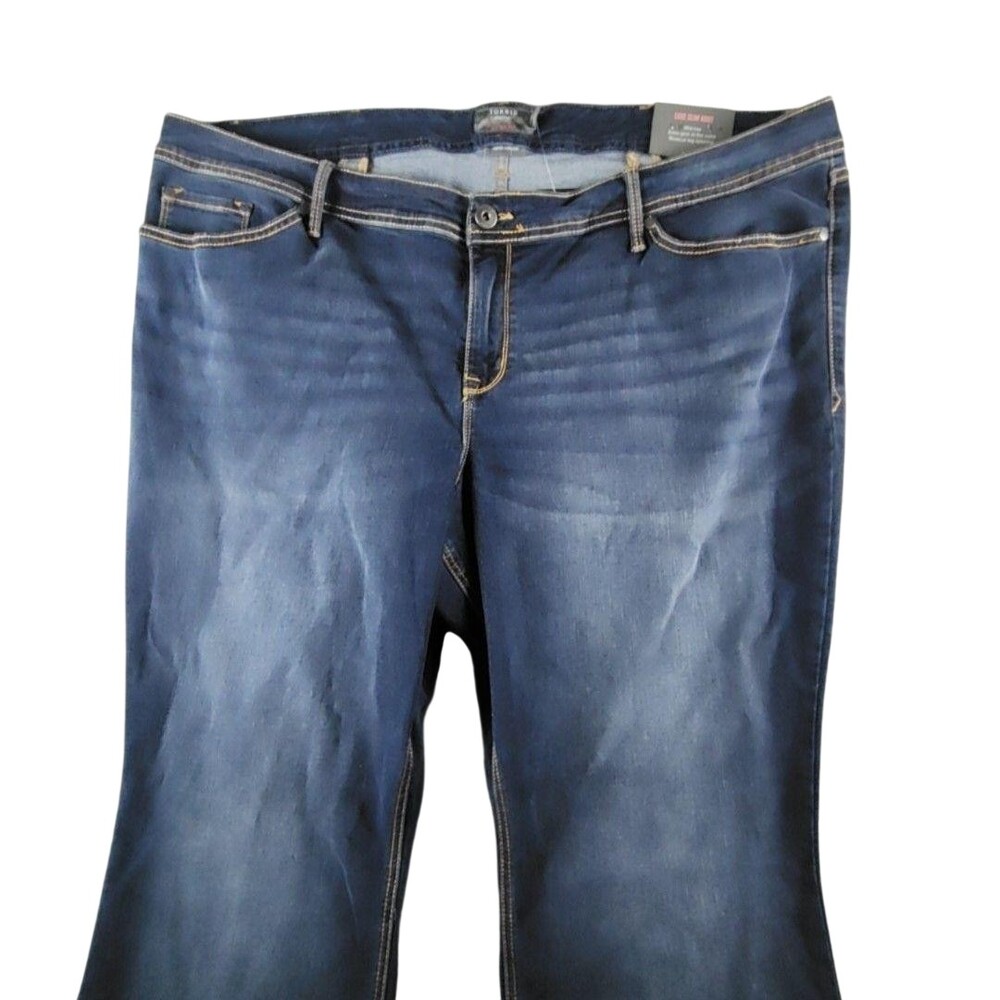 Torrid Jeans Womens 26R Blue Dark Luxe Slim Boot Mid Rise Super Stretch Denim